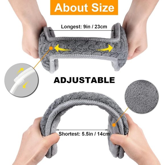 Unisex A-pink Warm Knit Cashmere Adjustable Wrap Outdoor Fur Earwarmer - Picture 6 of 6